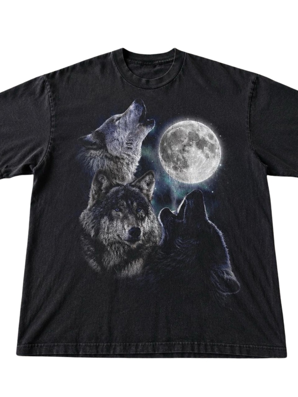 Gildan Black Wolf Trio Moon Graphic Tee, Gift For Her, For Him